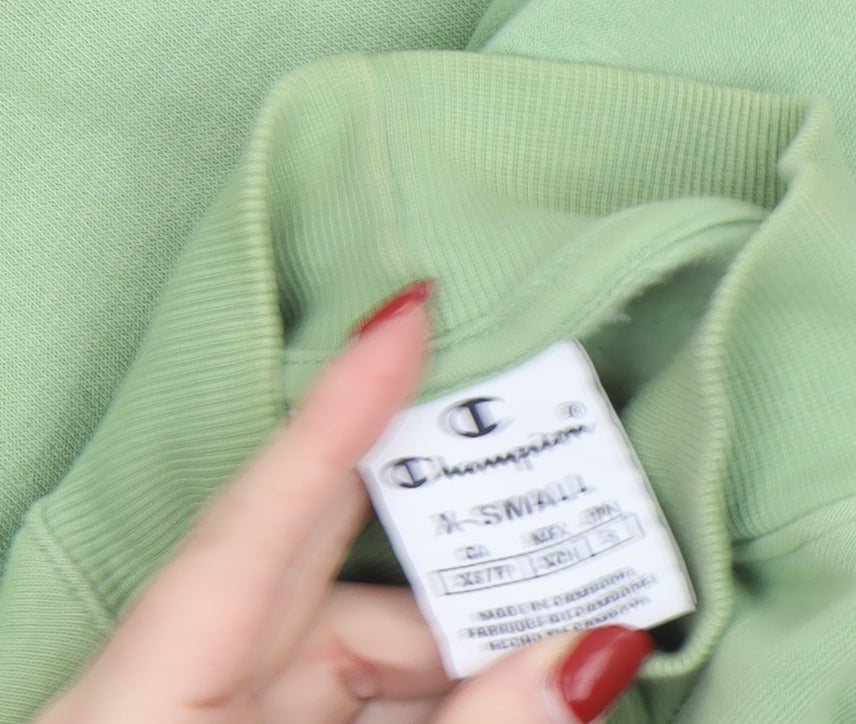 Champion Women's Green XS Pullover Sweatshirt Cotton Blend