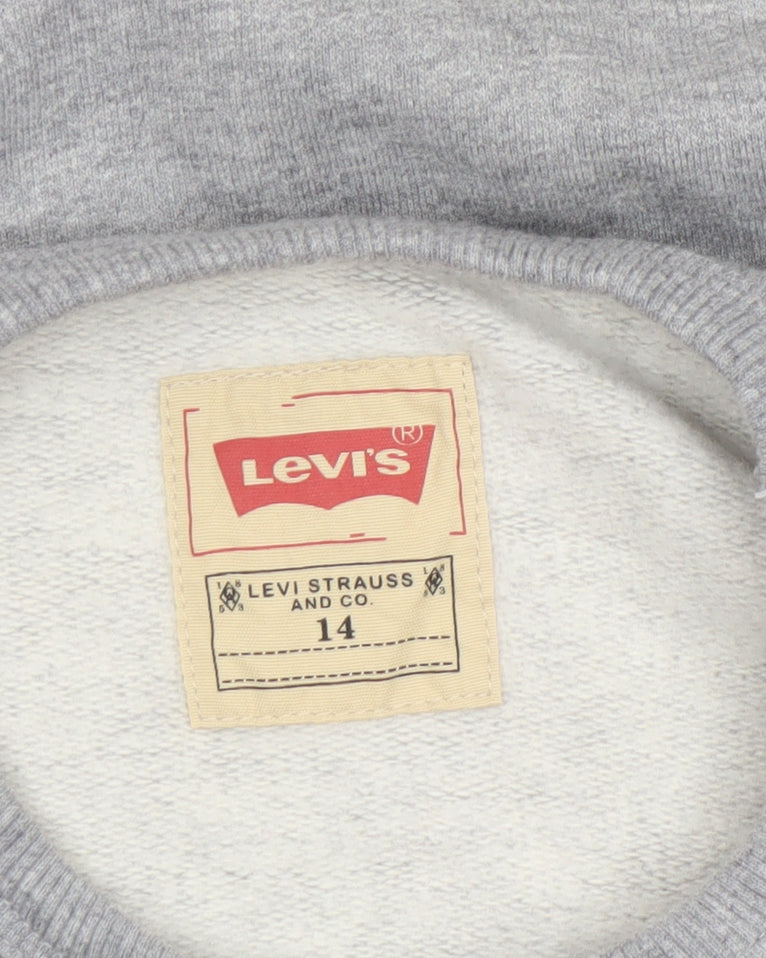 Levi's Boys Grey Logo Crew Neck Fleece Sweatshirt Size 14 Years