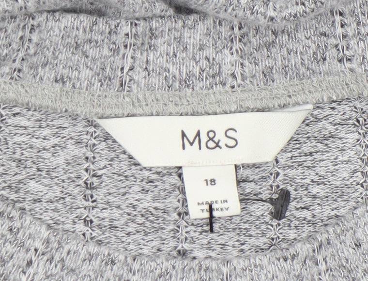 Marks & Spencer Women’s Grey Crew Neck Knit Jumper Size 18