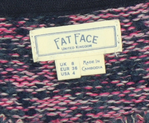 Fat Face Womens Multicoloured Cotton Blend Chunky Knit Jumper Size 8