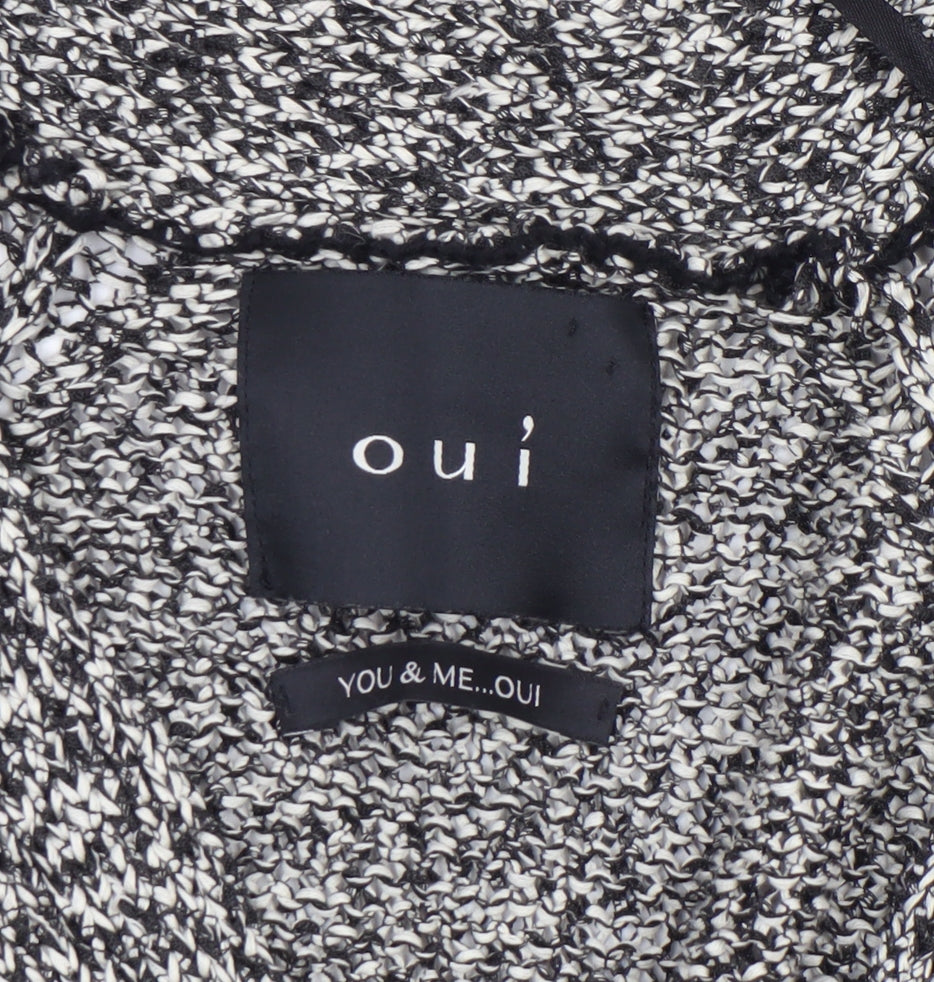 Oui Womens Grey Knit Open Front Cardigan Size 12