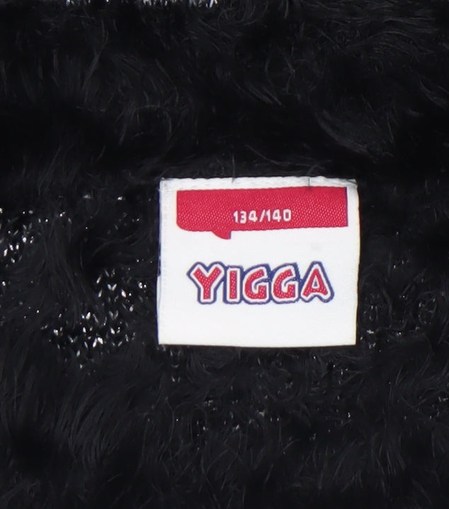 Yigga Girls Black Star Fuzzy Pullover Jumper Size 134/140 Polyamide Blend