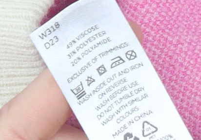 V by Very Girls Pink Knit Logo Trousers 8-9 Years Stretch Viscose Blend