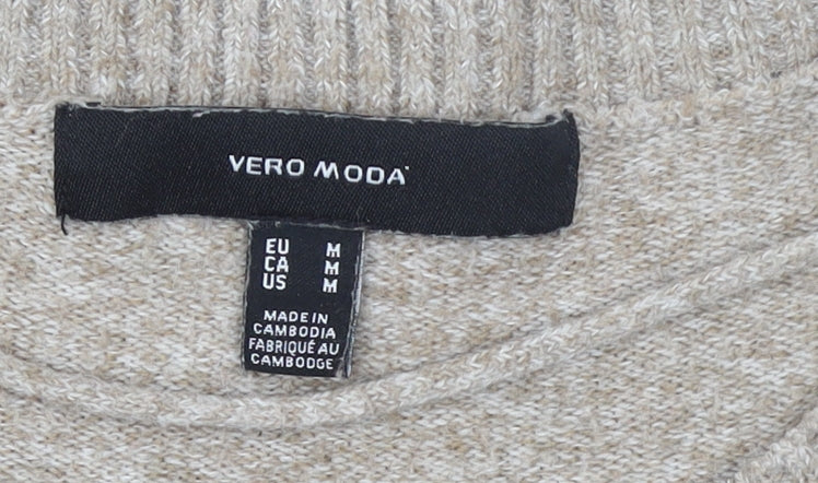 Vero Moda Women's Beige Knit Jumper Dress Medium
