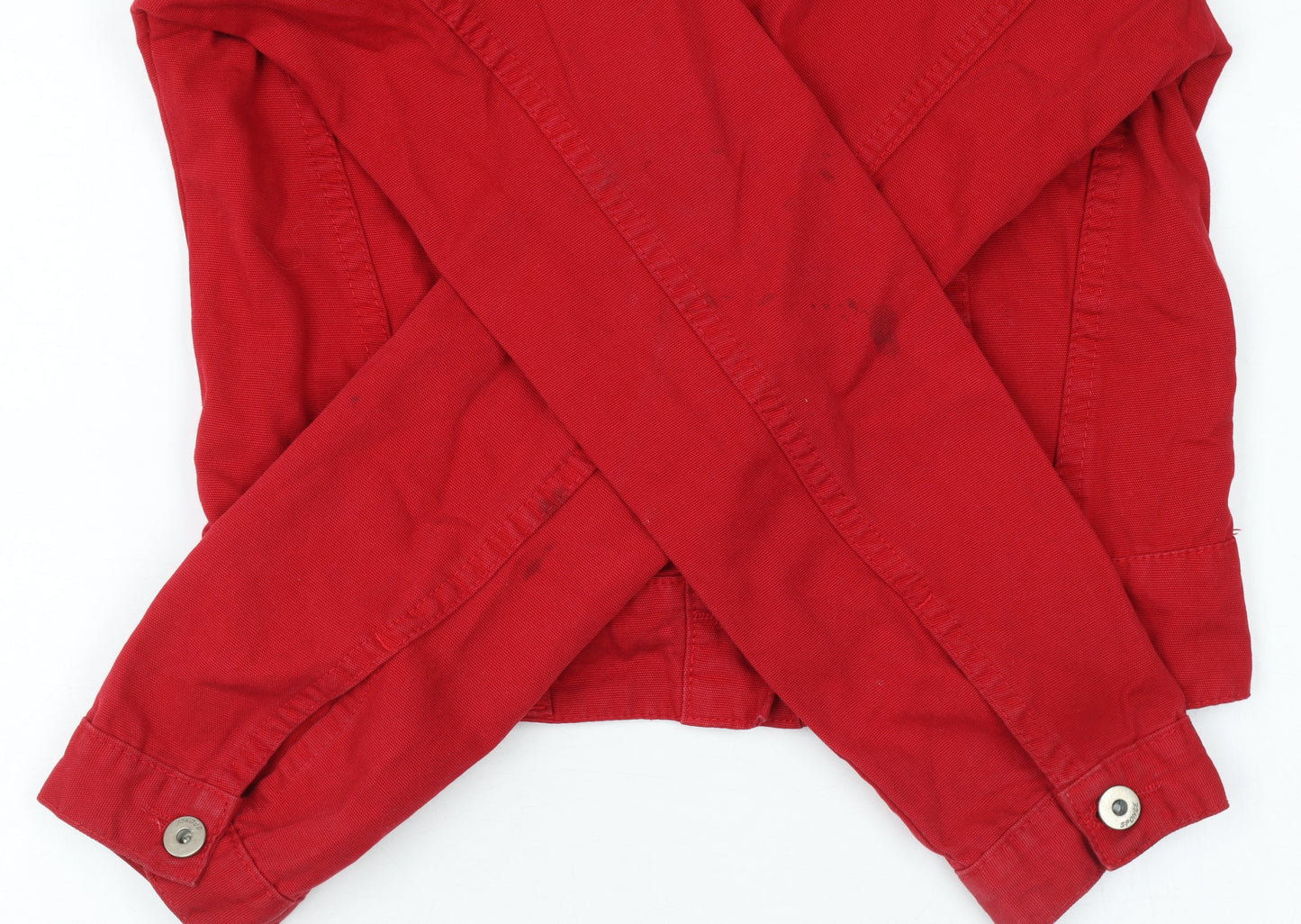 Sponge Women's Red Cotton Cropped Button Jacket Size M