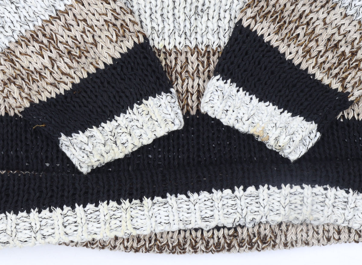 River Island Women’s Multicoloured Size 8 Chunky Knit V-Neck Jumper