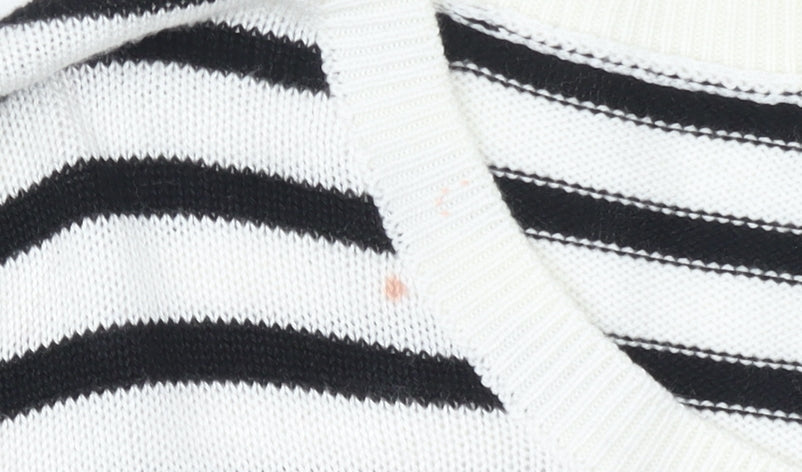 Esprit Women’s Black & White Striped Knit Jumper Size S