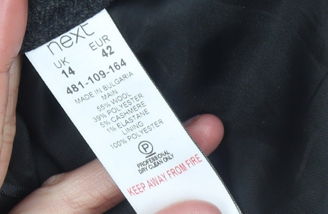 Next Women’s Black Wool Blend Pencil Skirt Size 14 Knee Length