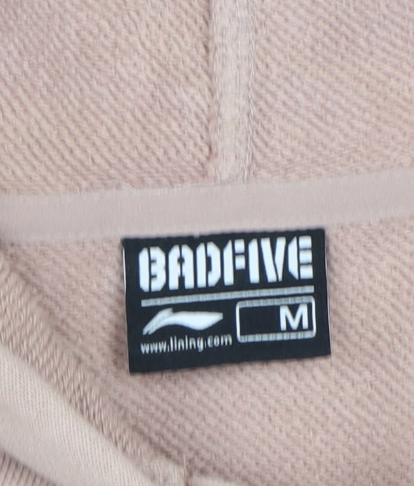 Li-Ning BADFIVE Womens Beige Pullover Hoodie Size M Graphic Print