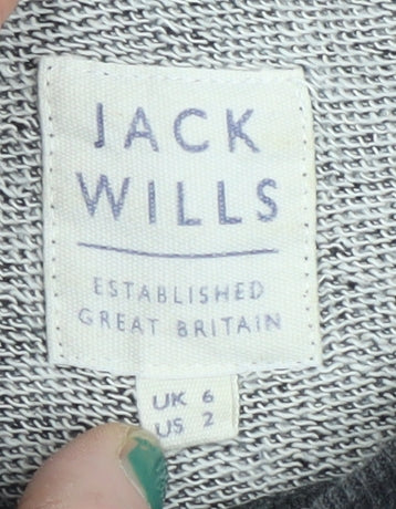 Jack Wills Women's Charcoal Grey Pullover Sweatshirt UK 6 Cotton