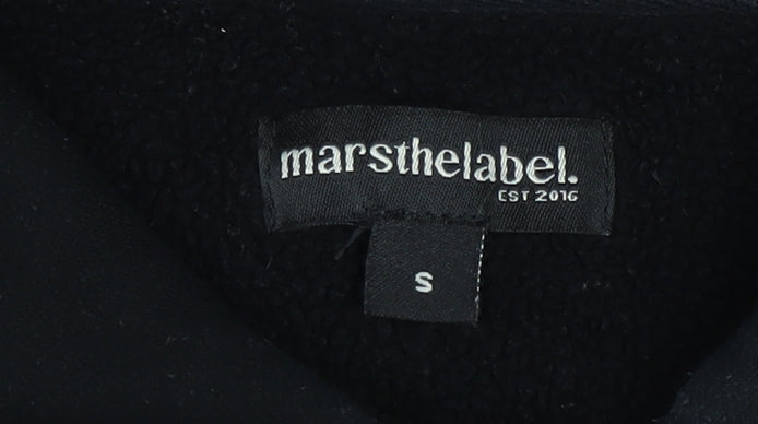 Mars The Label Women's Black Full Zip Hoodie Size S Polyester Cotton