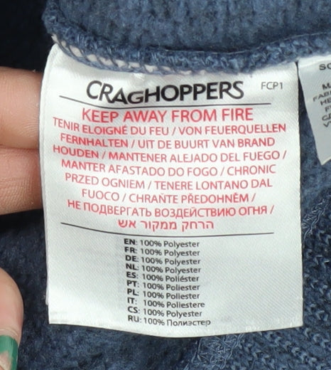 Craghoppers Men's Blue Henley Fleece Sweatshirt Size S