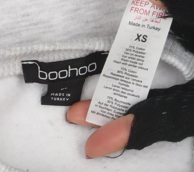 Boohoo Women Grey XS Fleece Tracksuit Set Wardrobe Essentials