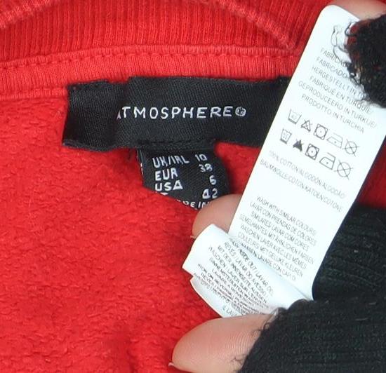 Atmosphere Womens Red Nebraska 82 Cropped Pullover Sweatshirt Size 10