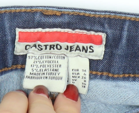 Castro Jeans Women's Blue Slim Fit Stretch Denim Skinny Jeans Size 8