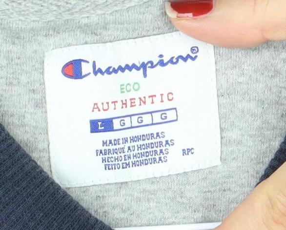 Champion Men's Blue Crew Neck Pullover Sweatshirt L Regular Fit