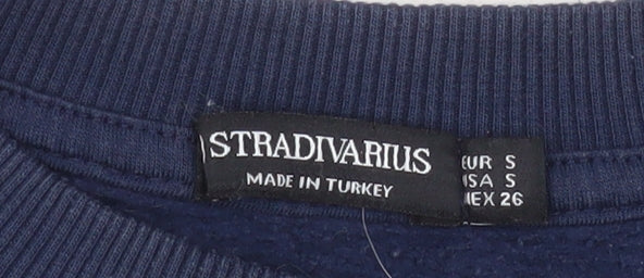 Stradivarius Unisex Blue Paris Graphic Pullover Sweatshirt Size S