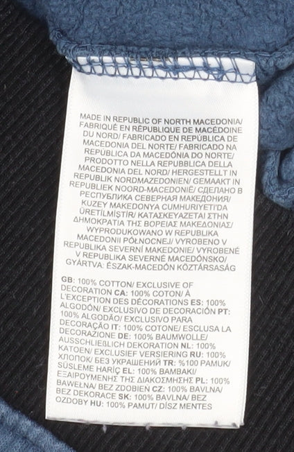 The North Face Mens Blue Hooded Cotton Full Zip Jacket Size S
