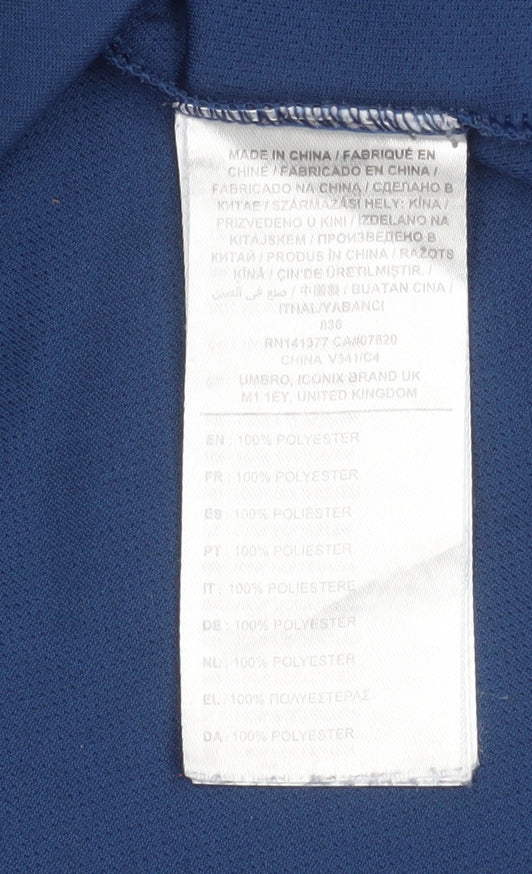Umbro Men Blue Raglan Short Sleeve Football Jersey T-Shirt Size L