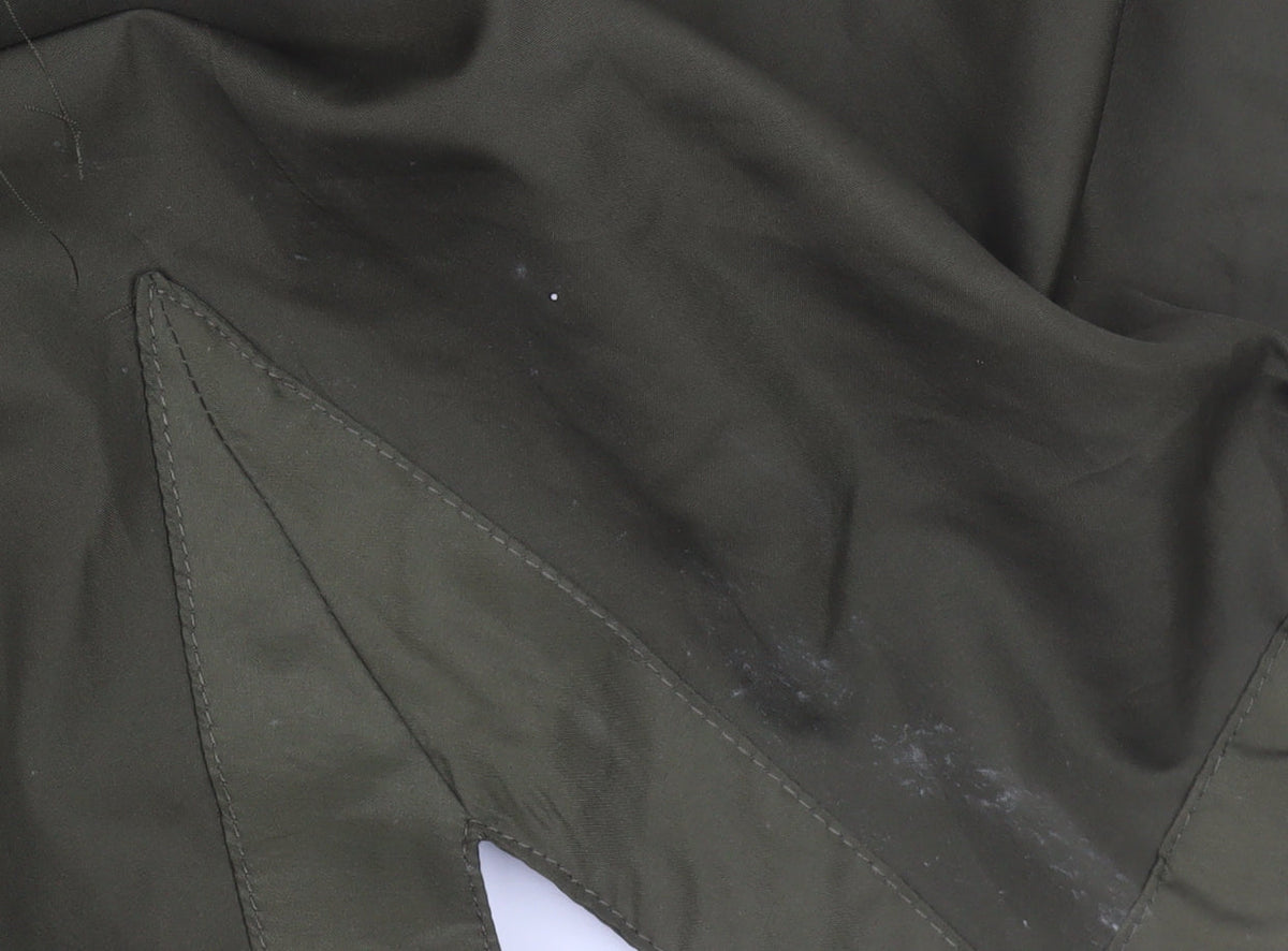 Brave Soul Women Green Parka Jacket Size 12 Hooded Mid-Length