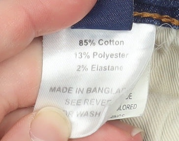 Allen Solly Men's Blue Distressed Straight Fit Jeans 32W 32L