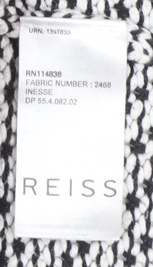 Reiss Women's Grey Cotton Blend Chunky Knit Open Cardigan Size M
