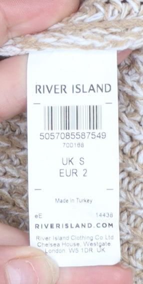River Island Women’s Beige Chunky Knit Long Cardigan Size S