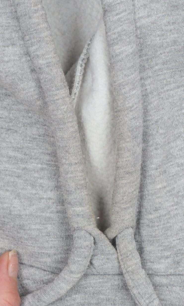Misspap Women Grey Size 8 Pullover Hoodie with Ruched Sleeves