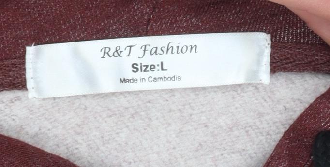 R&T Fashion Women's Burgundy Brooklyn 25 Pullover Hoodie Size L