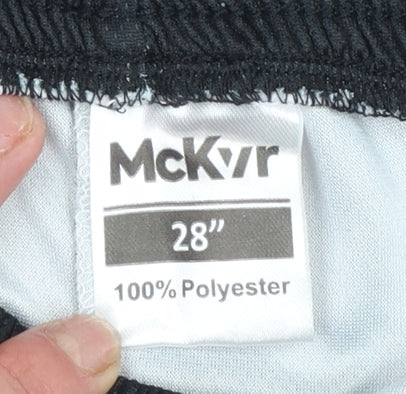 McKvr Boys Black Athletic Sports Shorts 28in Regular Fit Polyester
