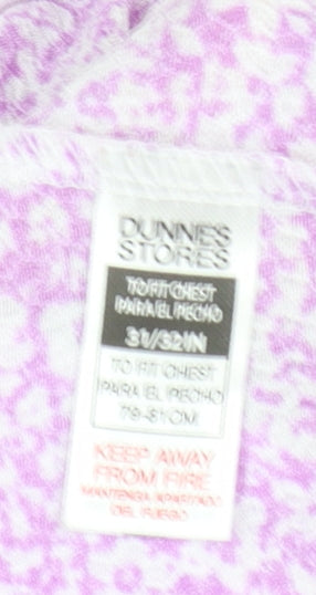 Dunnes Women's Purple Floral Jersey Stretch T-Shirt Size S