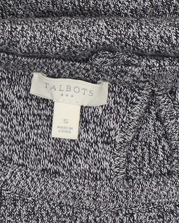 Talbots Women Grey Short Sleeve Knit Top Small Cotton Blend