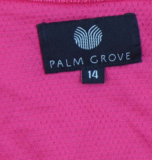 Palm Grove Women's Pink Wool Blend V-Neck Jumper Size 14