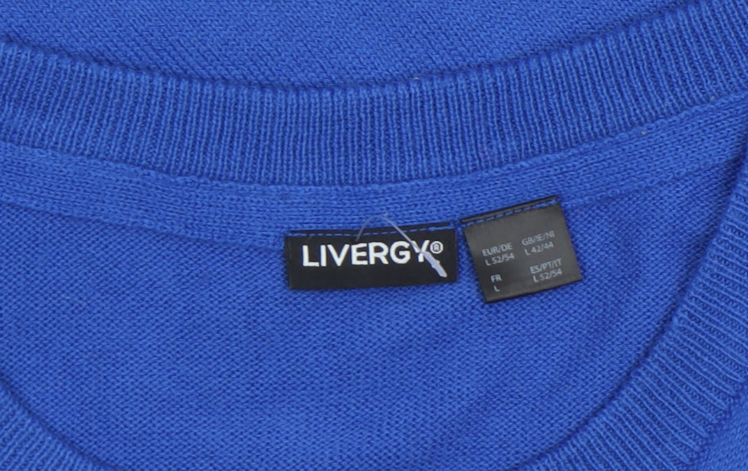 Livergy Men Blue Christmas Fair Isle Pullover Jumper L