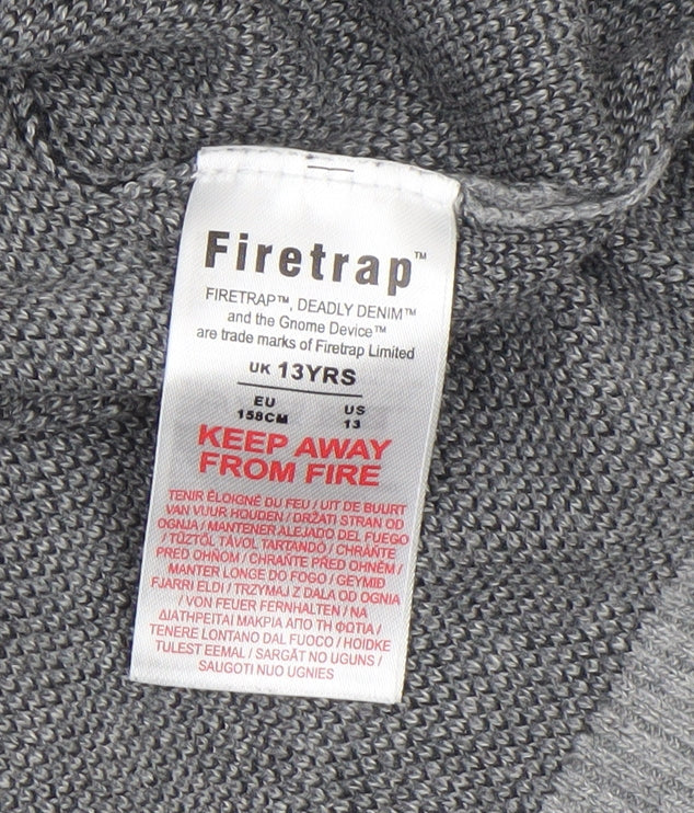 Firetrap Boys Grey Camouflage Hooded Cotton Pullover Jumper 13 Years