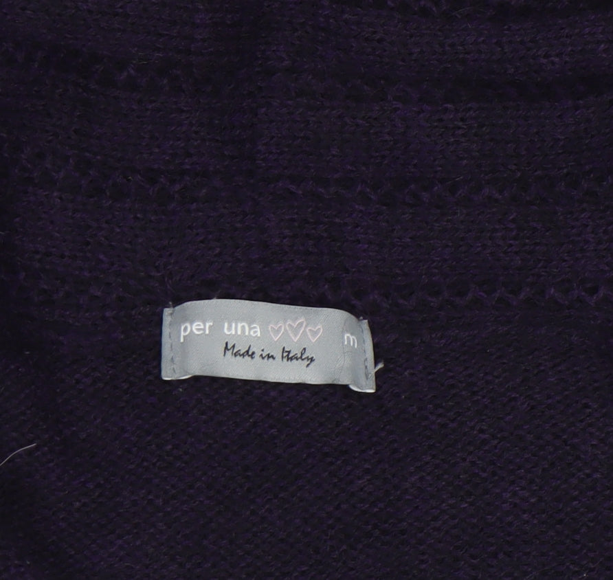 Marks and Spencer Women’s Purple Wool Blend Open Cardigan M