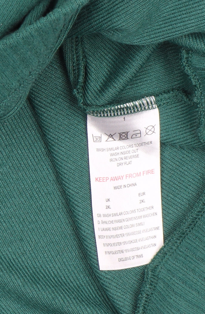 Cozee Home Women's Green 2XL Belted Knit Robe Nightwear