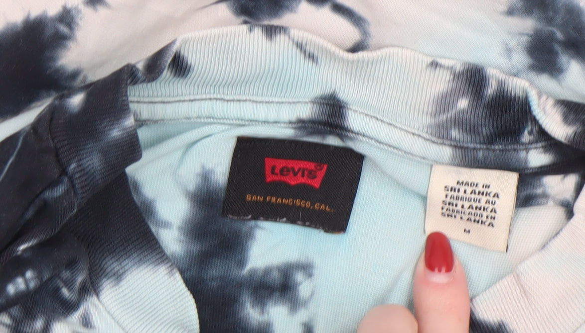 Levi's Men's Blue Tie-Dye Long Sleeve Cotton Casual Top M