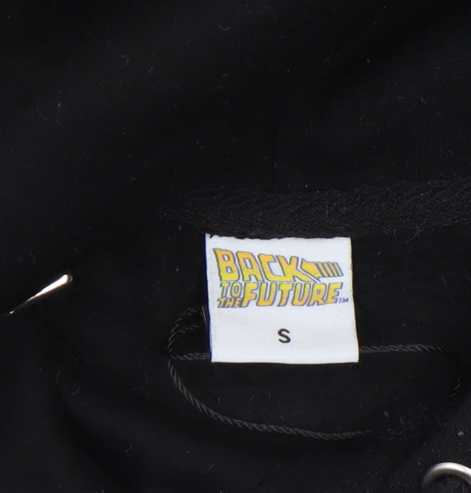 Back to the Future Men's Black Pullover Hoodie Small Graphic Print