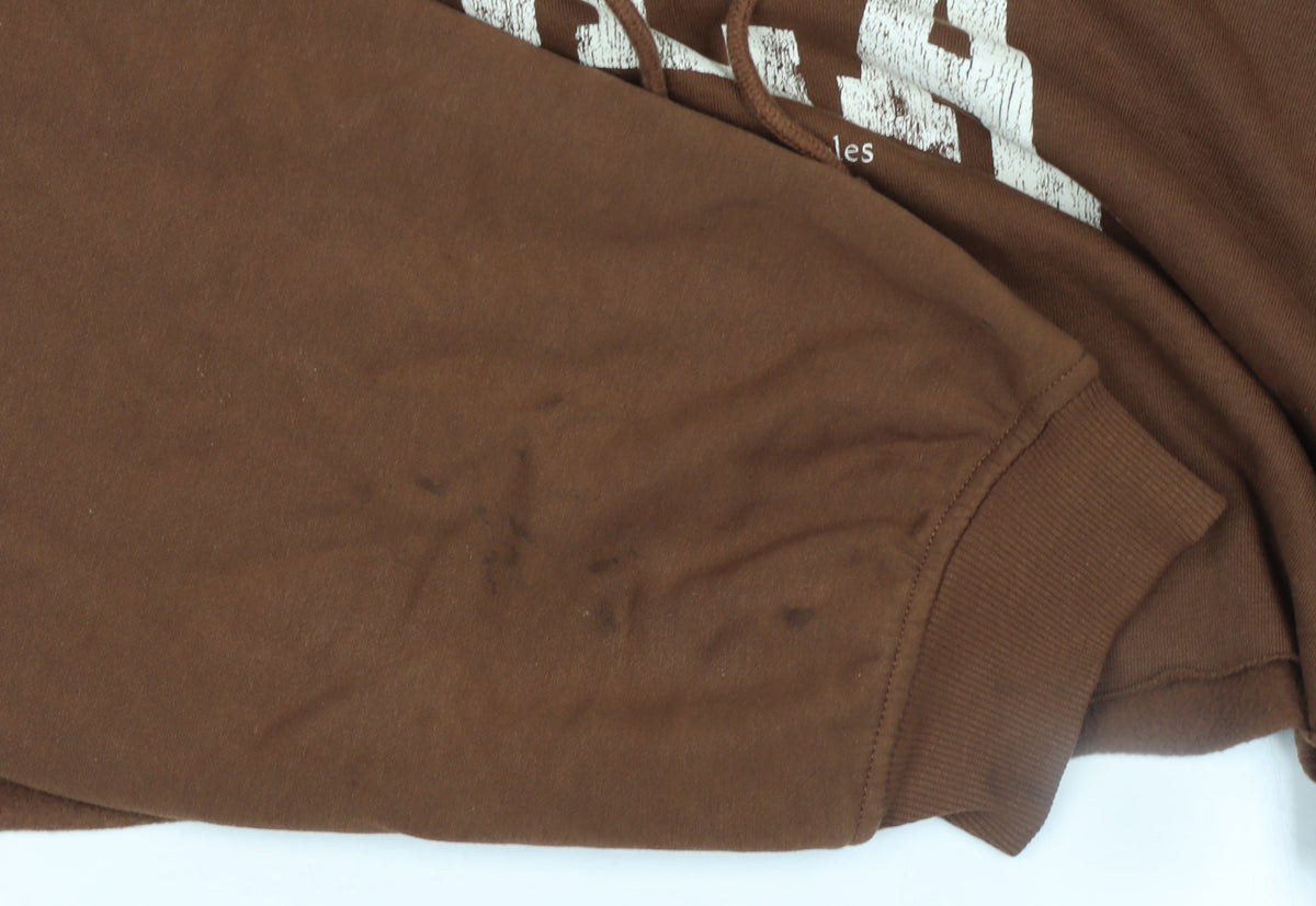 H&M Divided UCLA Brown Cropped Hoodie Women M Pullover Graphic Print