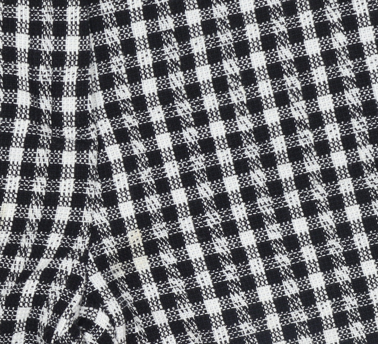 ZARA Women’s Black Check Cotton Blend Straight Trousers Size S