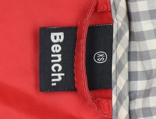 Bench Women's Red Hooded Parka Jacket XS Cotton Blend