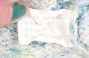 Kaliko Women’s Multicoloured Chunky Knit Cardigan Size 14 Acrylic Blend