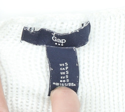Gap Women's White Striped Cotton Knit Jumper Size S