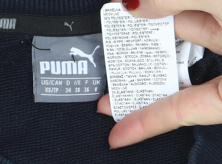 Puma Women's Black XS Crew Neck Pullover Sweatshirt with Logo
