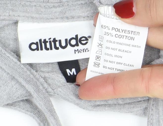 Altitude Mens Grey Pullover Hoodie M Graphic Print Outdoor Style