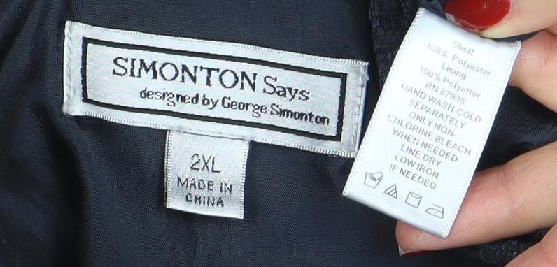 Simonton Says Women Black 2XL Lined Zip Waistcoat