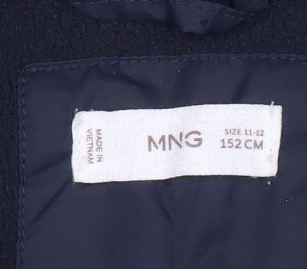 Mango Boys Green & Black Hooded Puffer Jacket 11-12 Years Winter Coat