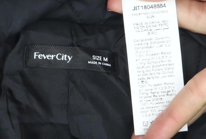 Fever City Women's Black Quilted Cropped Jacket Size M