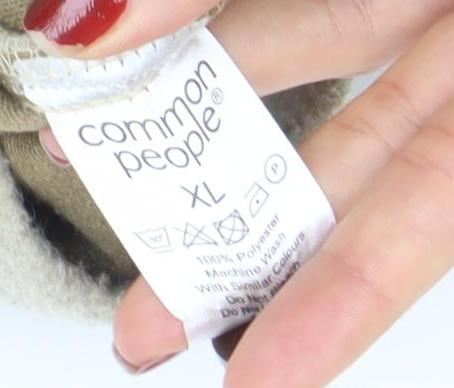 Common People Women Beige Wool Blend XL Casual Button Jacket